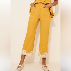 Maeve Colette Floral Embroidered Pants